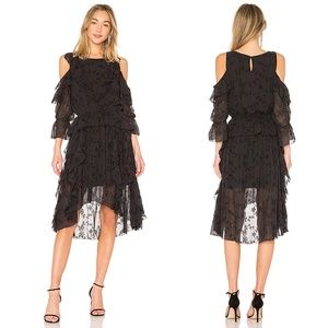 Joie Alpheus Floral Eyelet Ruffle Satin Dress